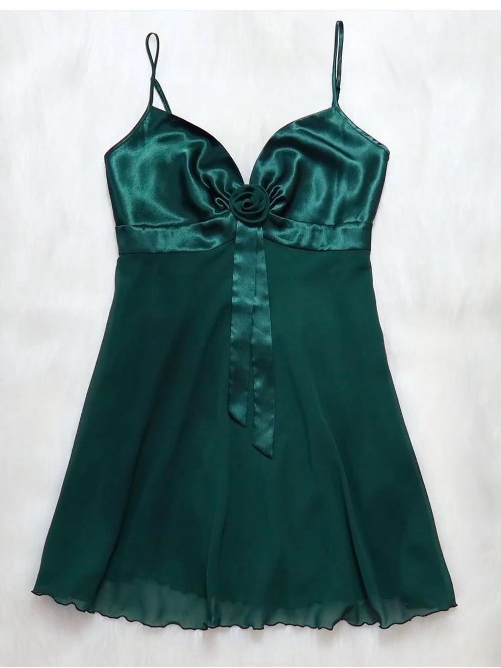 Vintage Y2K Victoria's Secret Emerald Green Babydoll Slip Dress - Small